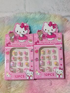 2 Hello Kitty Pink Press-On Nails Set - 24PCS